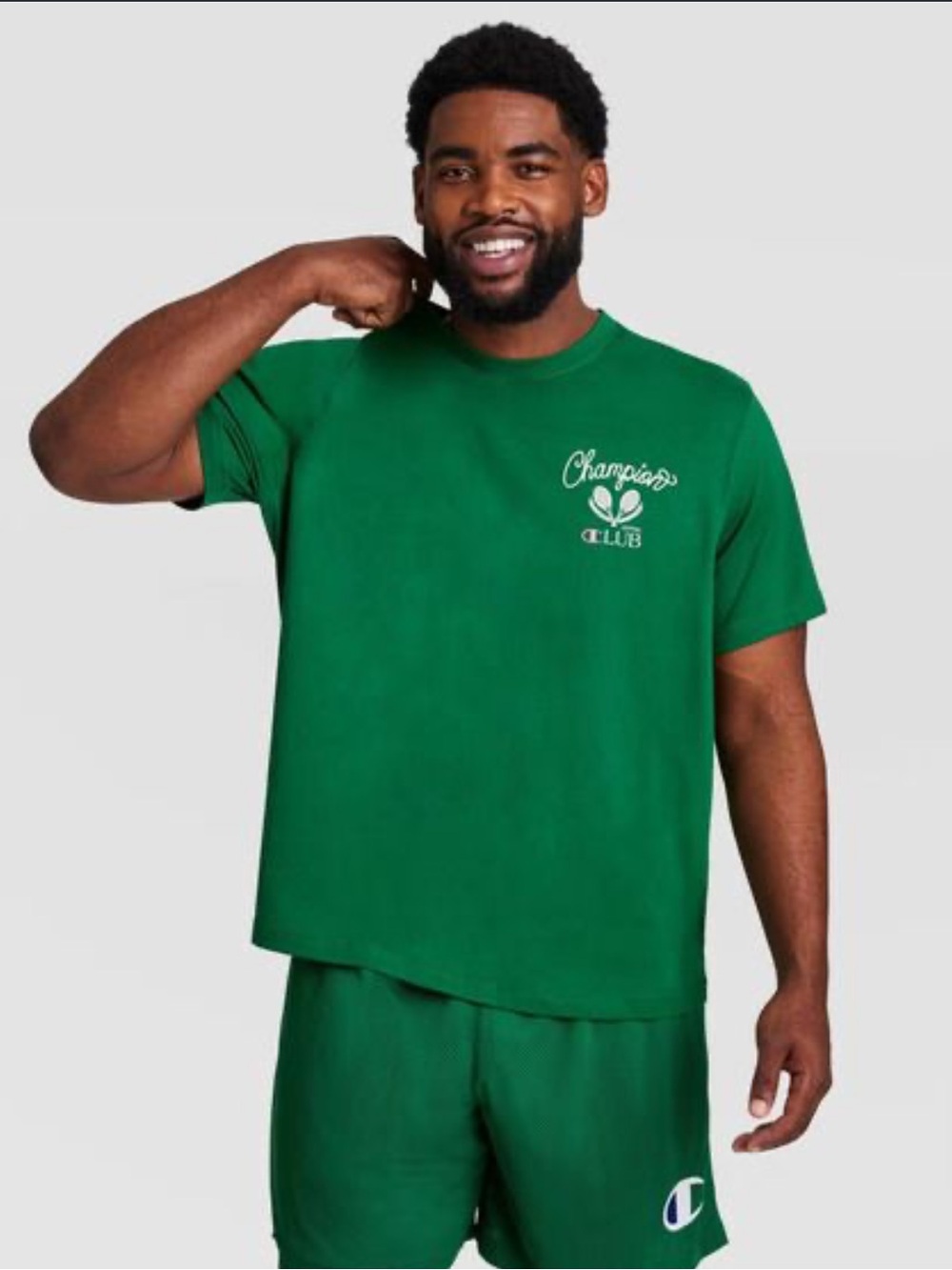 Champion Green 'Club' Chest Graphic Short Sleeve Tee - Men S
